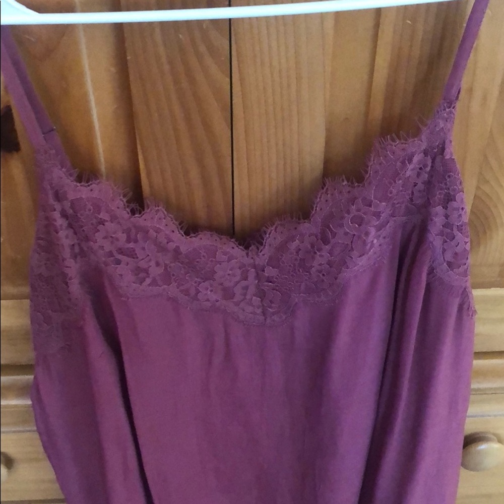 Silk pink lace tank
